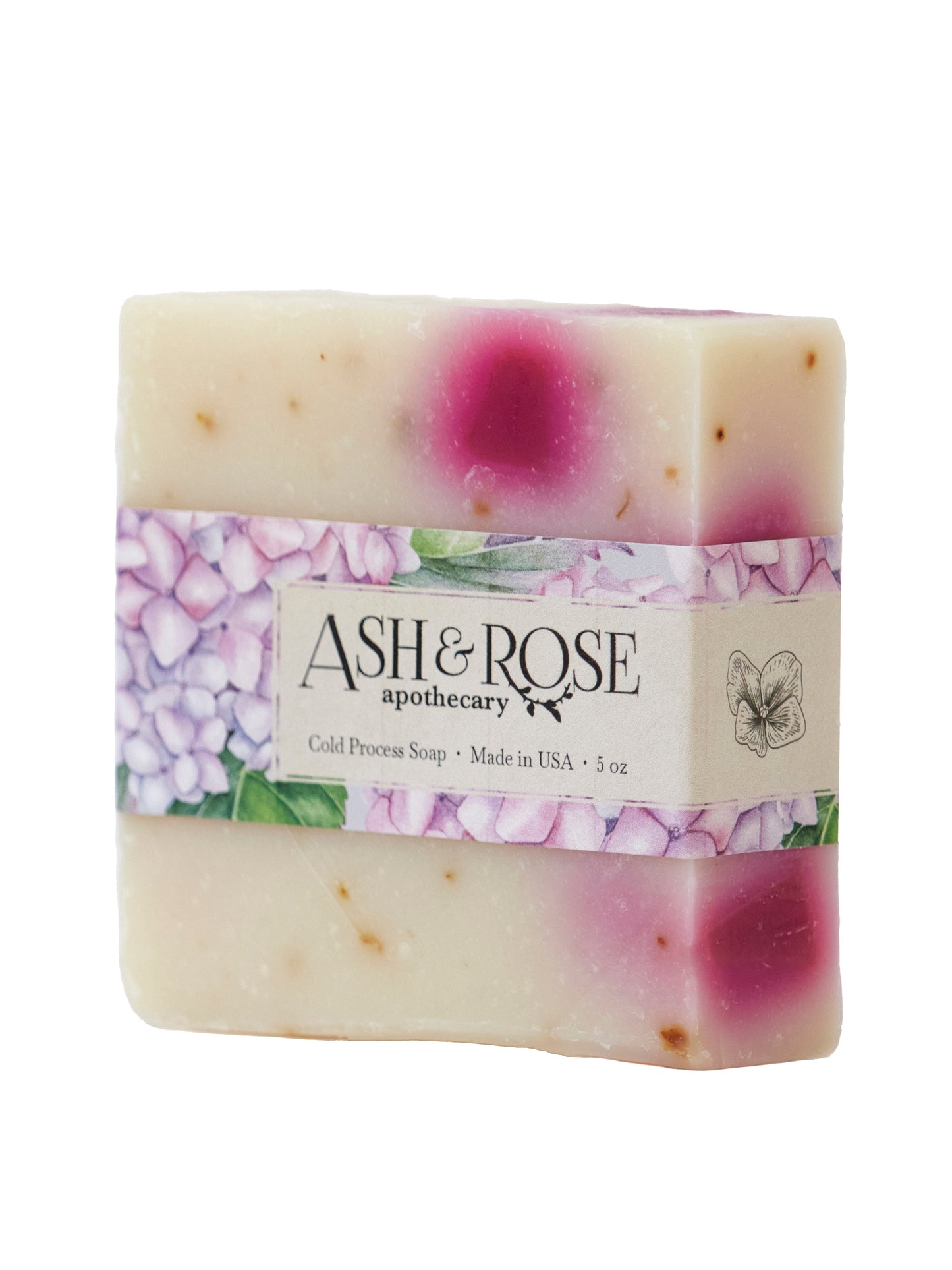 Pink Hydrangea Soap Scrub Bar